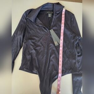 NWT House Of Harlow 1960 Black V-Neck Body Suit Women's Size L.